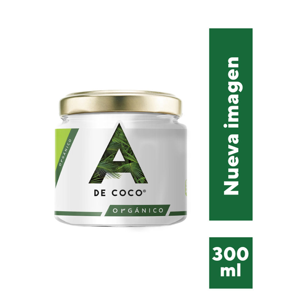 ACEITE COCO A DE COCO ORGANICO FRASCO DE VIDRIO 300 ML