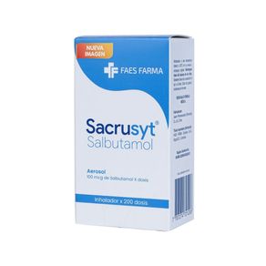 SACRUSYT (SALBUTAMOL) INHALADOR 100 MCG CAJA 200 DOSIS