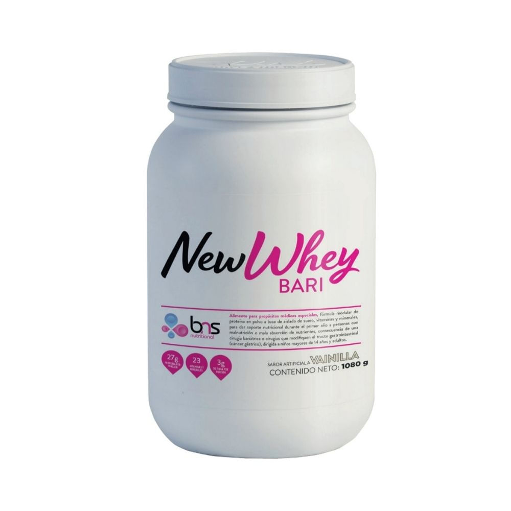 NEW WHEY BARI POLVO VAINILLA FRASCO 1080 G