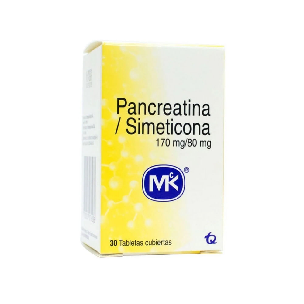 PANCREATINA SIMETICONA MK TABLETAS