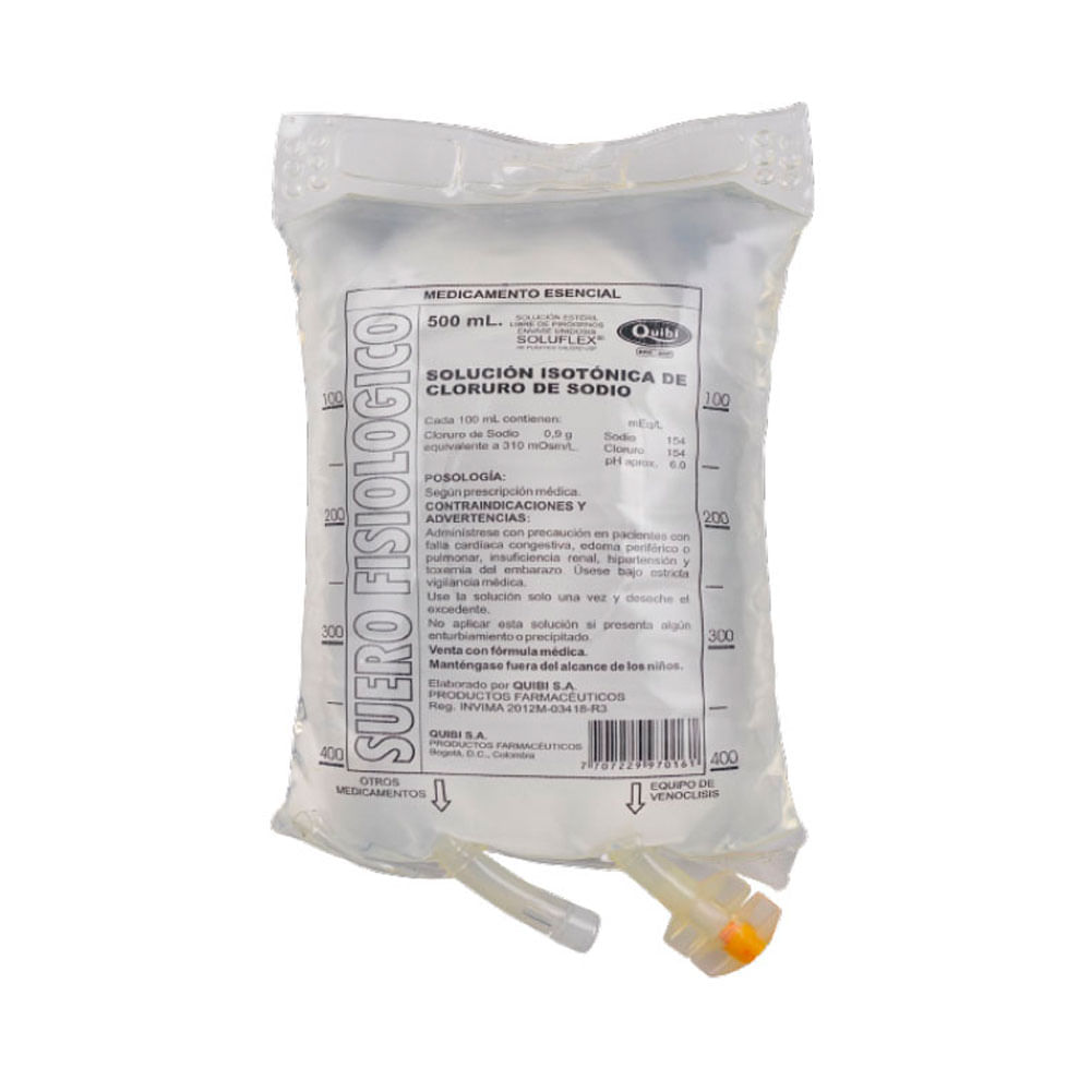 SUERO FISIOLOGICO BOLSA 500 ML