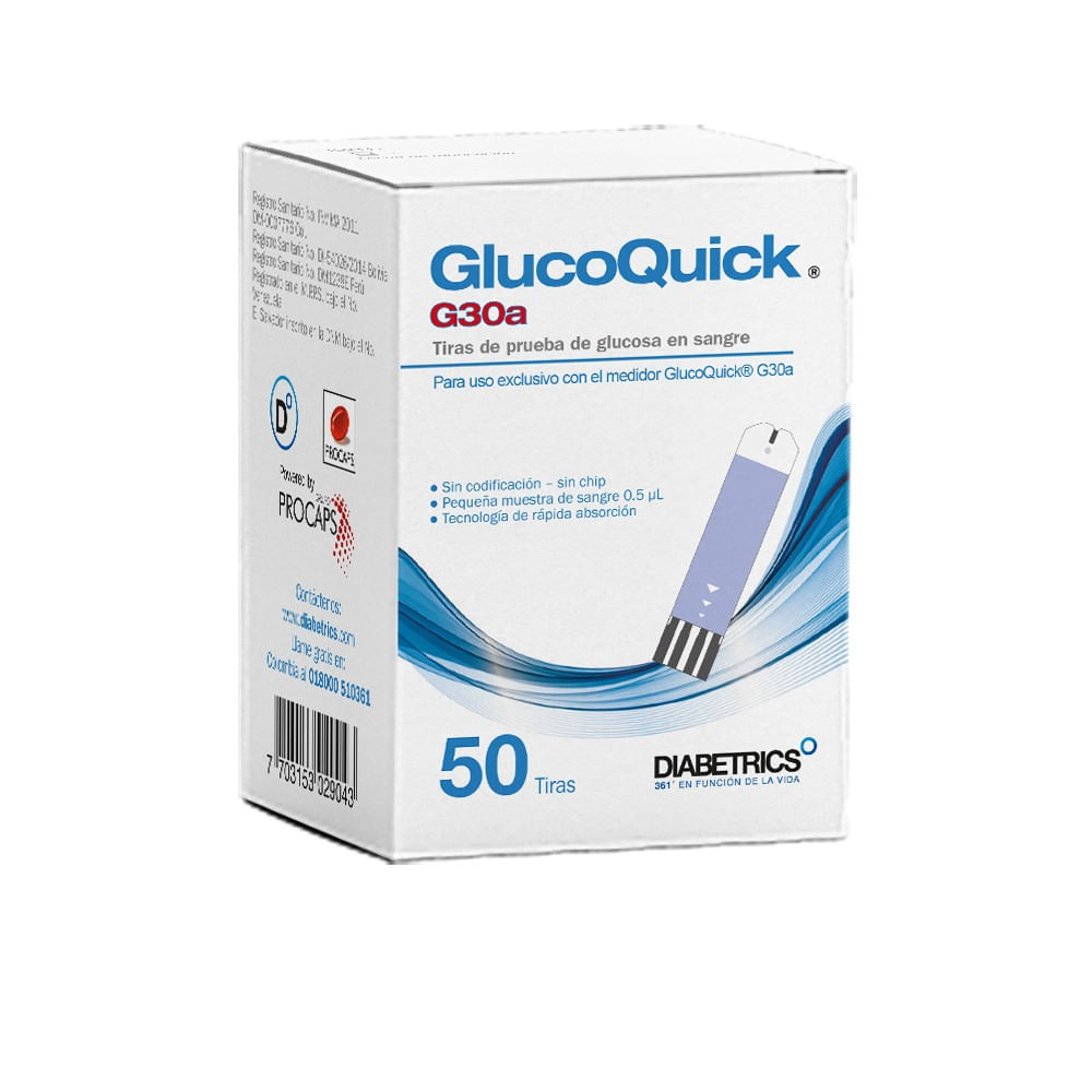 GLUCOQUICK G30A TIRILLAS CAJA X 50 UNDS