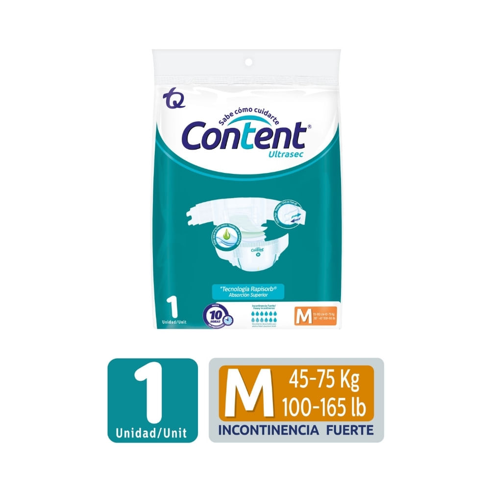PAÑALES CONTENT ULTRASEC M BOLSA X 1 UND