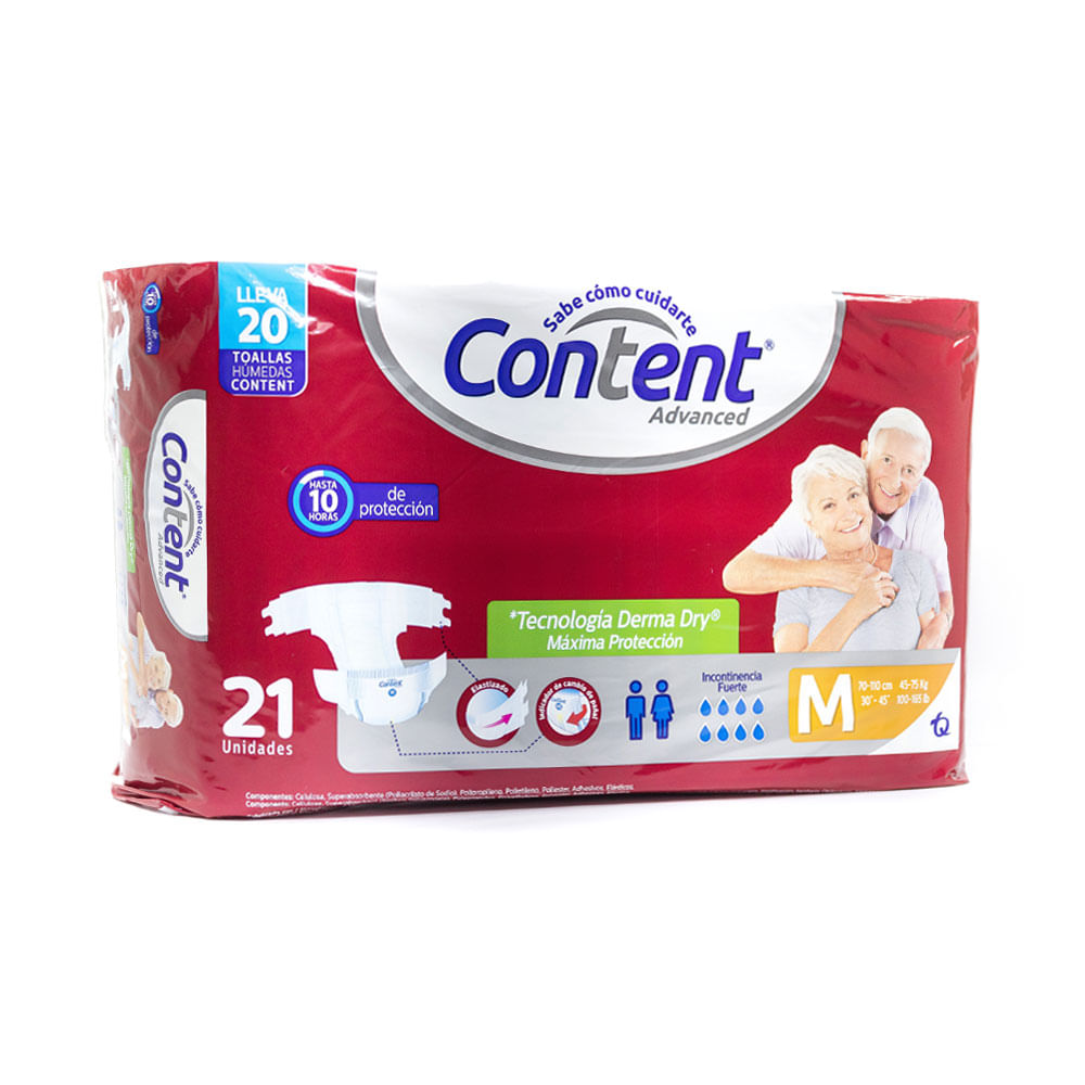PAÑALES CONTENT ADVANCED M +TOALLITAS