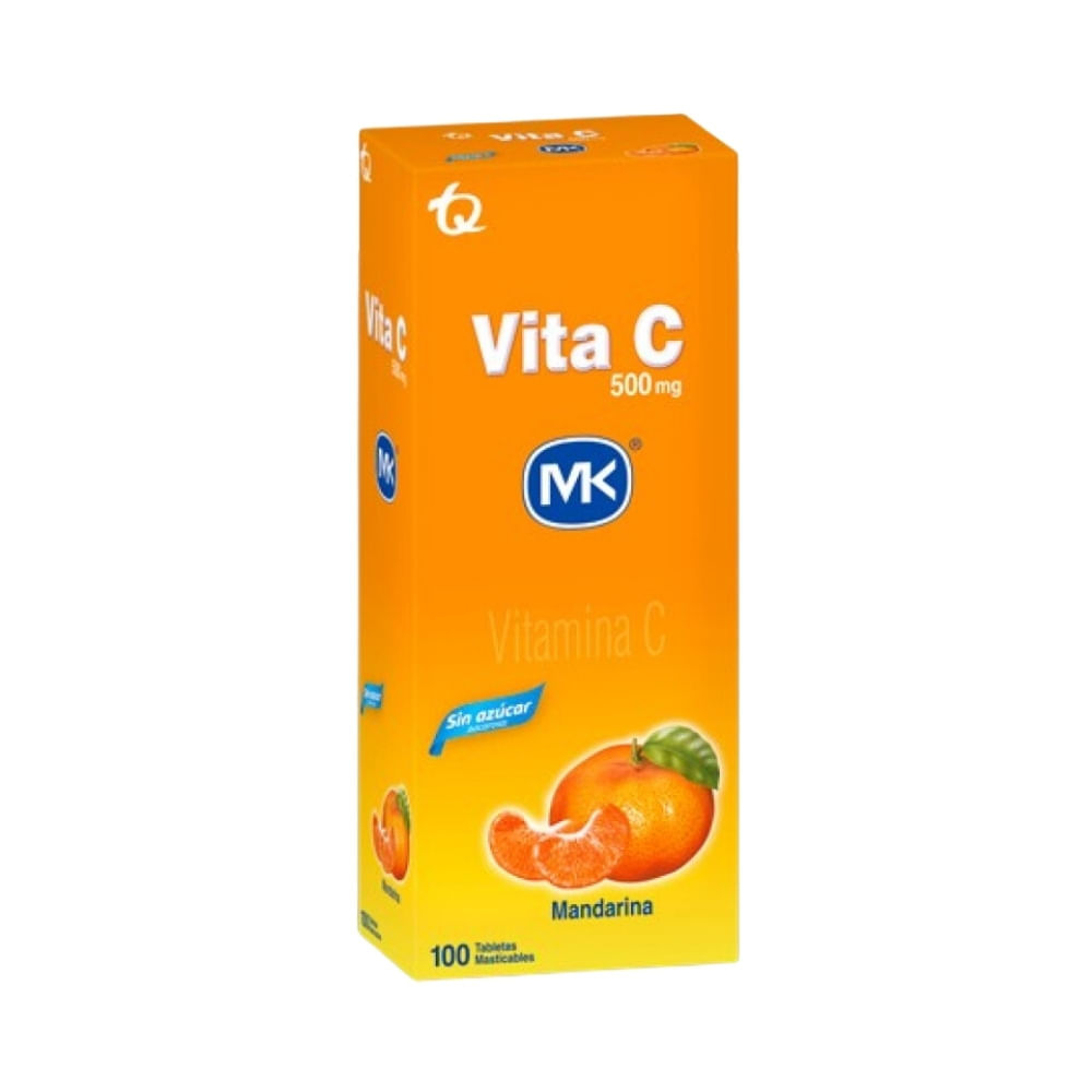 VITAMINA C MK T. MASTICABLES MANDARINA