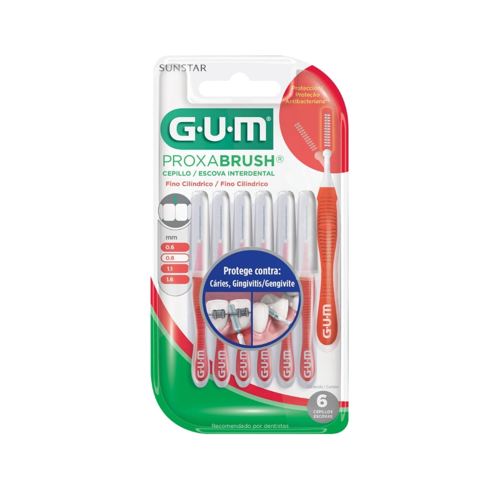 CEPILLO INTERDENTAL GUM-1314 TRAV-LER 0.8MM X 6 UNDS