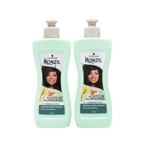 CREMA DE PEINAR KONZIL RIZOS ACEITE ALMENDRAS KIT 2 X 230ML