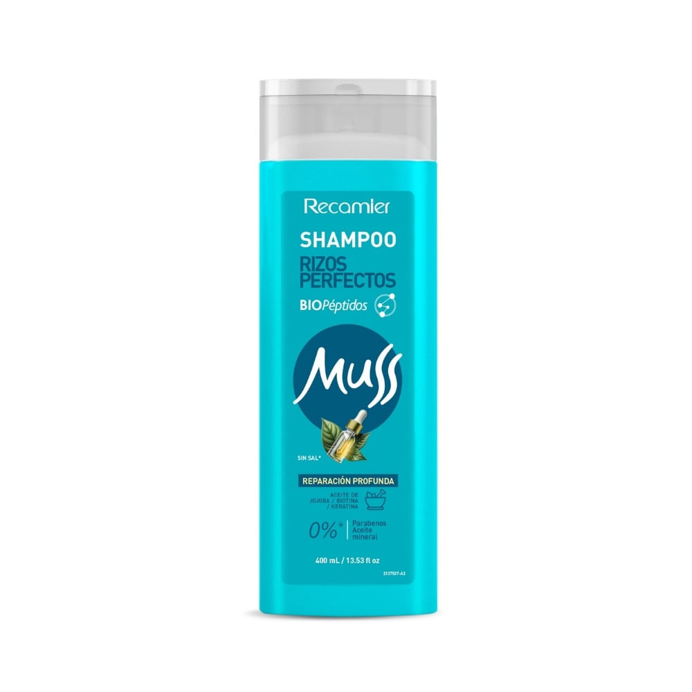 SHAMPOO MUSS RIZOS PERFECTOS BIOPEPTIDOS FRASCO 400 ML