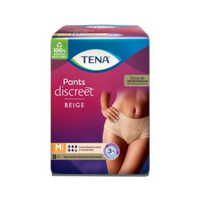 PAÑALES TENA PANTS DISCREET M BEIGE BOLSA X 8 UNDS