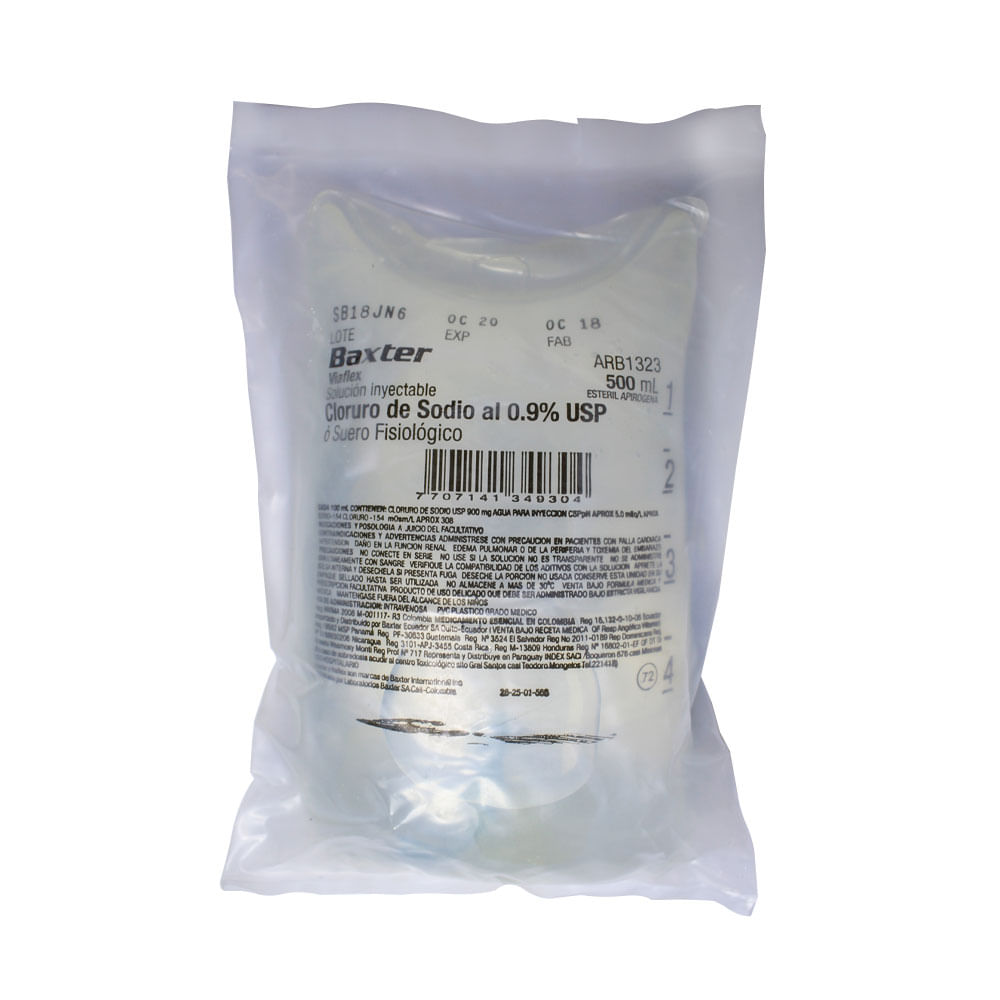 SUERO FISIOLOGICO 0.09 BOLSA 500 ML
