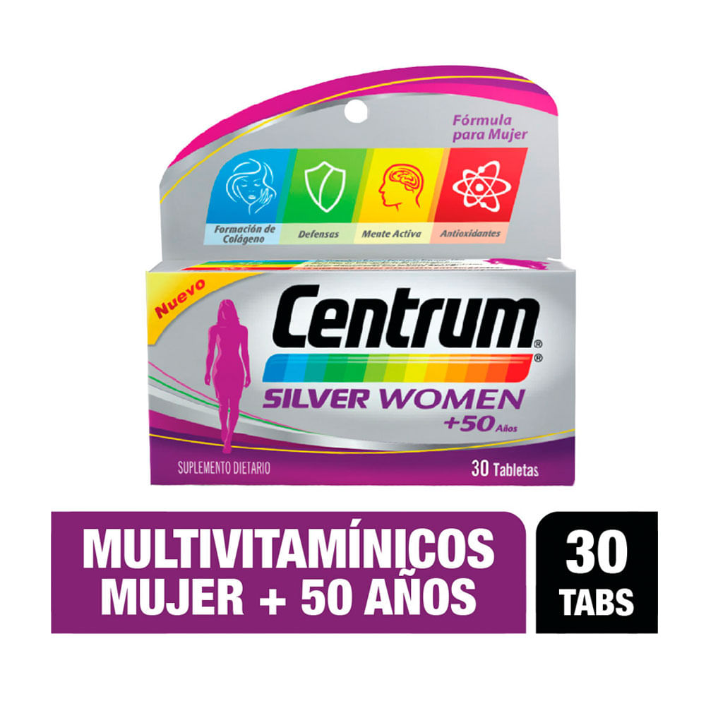 CENTRUM SILVER WOMEN +50 AÑOS TABLETAS CAJA X 30 UNDS