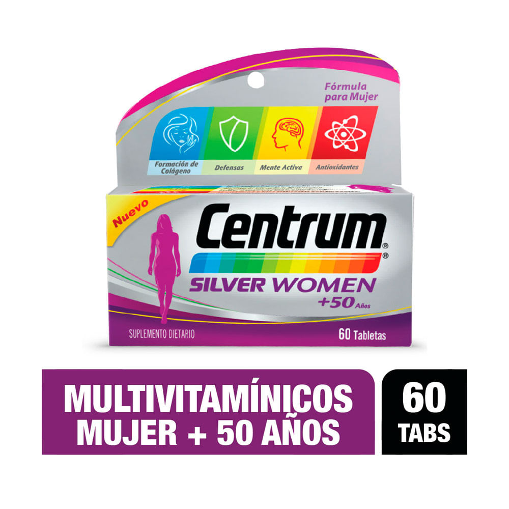 CENTRUM SILVER WOMEN +50 AÑOS TABLETAS CAJA X 60 UNDS