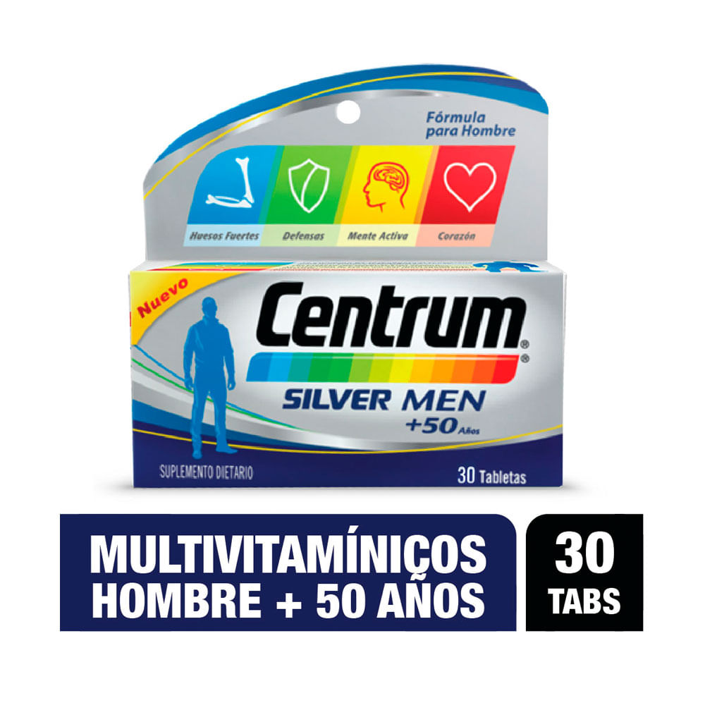 CENTRUM SILVER MEN +50 AÑOS TABLETAS CAJA X 30 UNDS