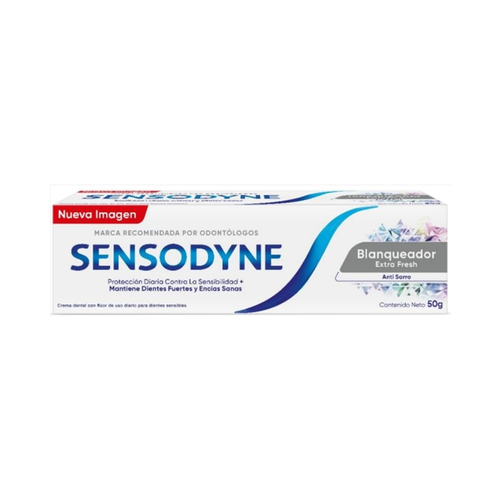 CREMA DENTAL SENSODYNE BLANQUEADORA EXTRA FRESH CAJA 50 G