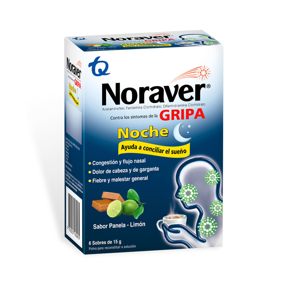 NORAVER GRIPA NOCHE SOBRES PANELA-LIMON