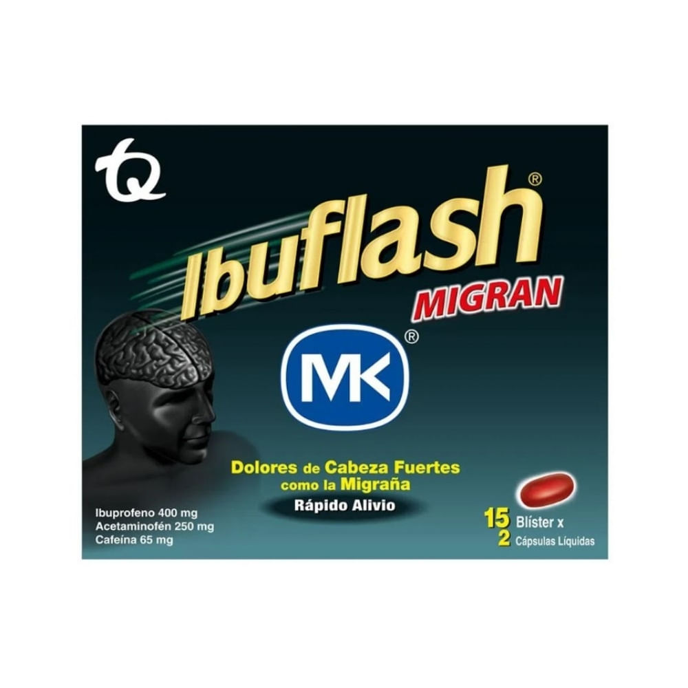 IBUFLASH MIGRAÑA TABLETAS 400MG/250MG/65MG