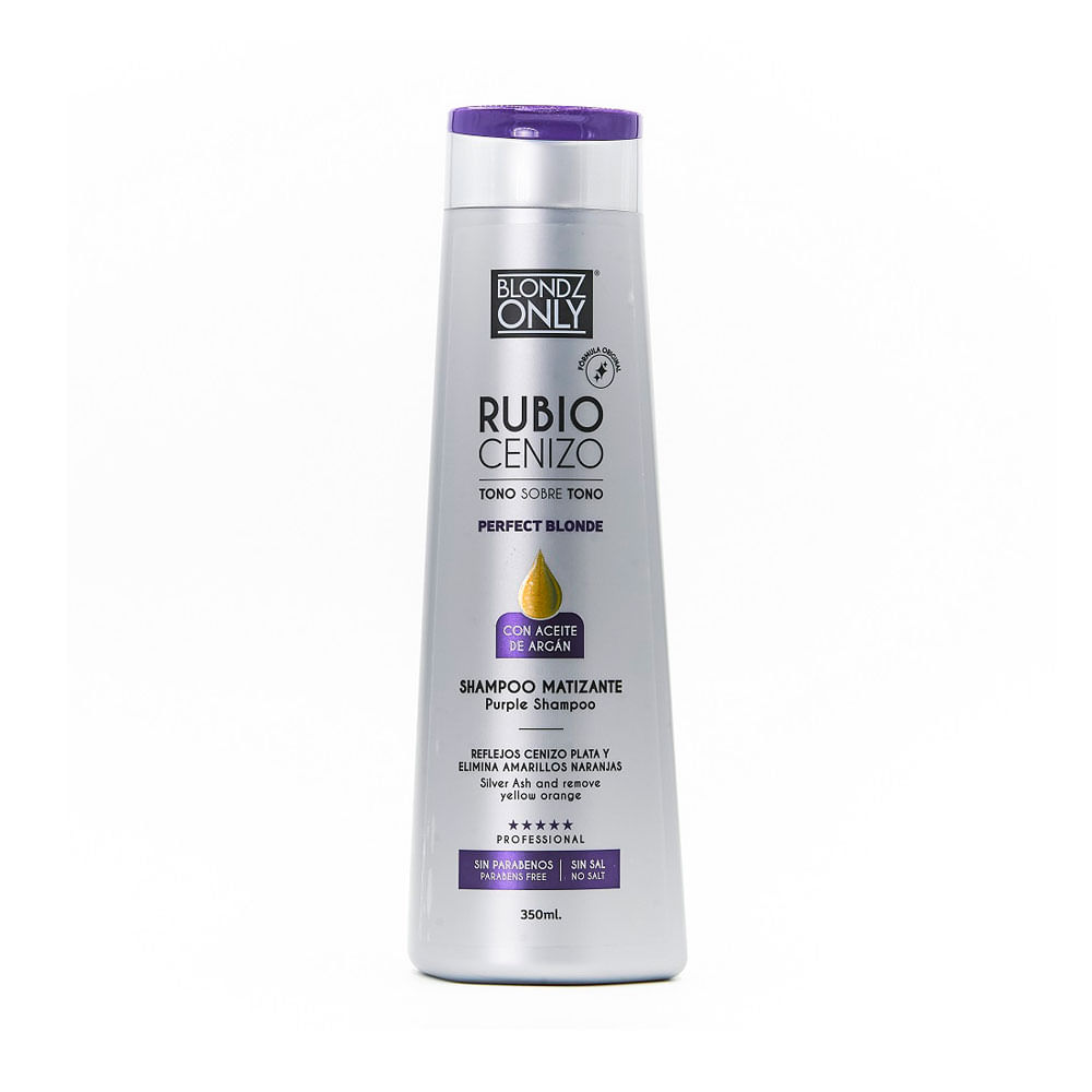 SHAMPOO BLONDZ ONLY MATIZ RUBIO CENIZO ARGAN POTE 350 ML