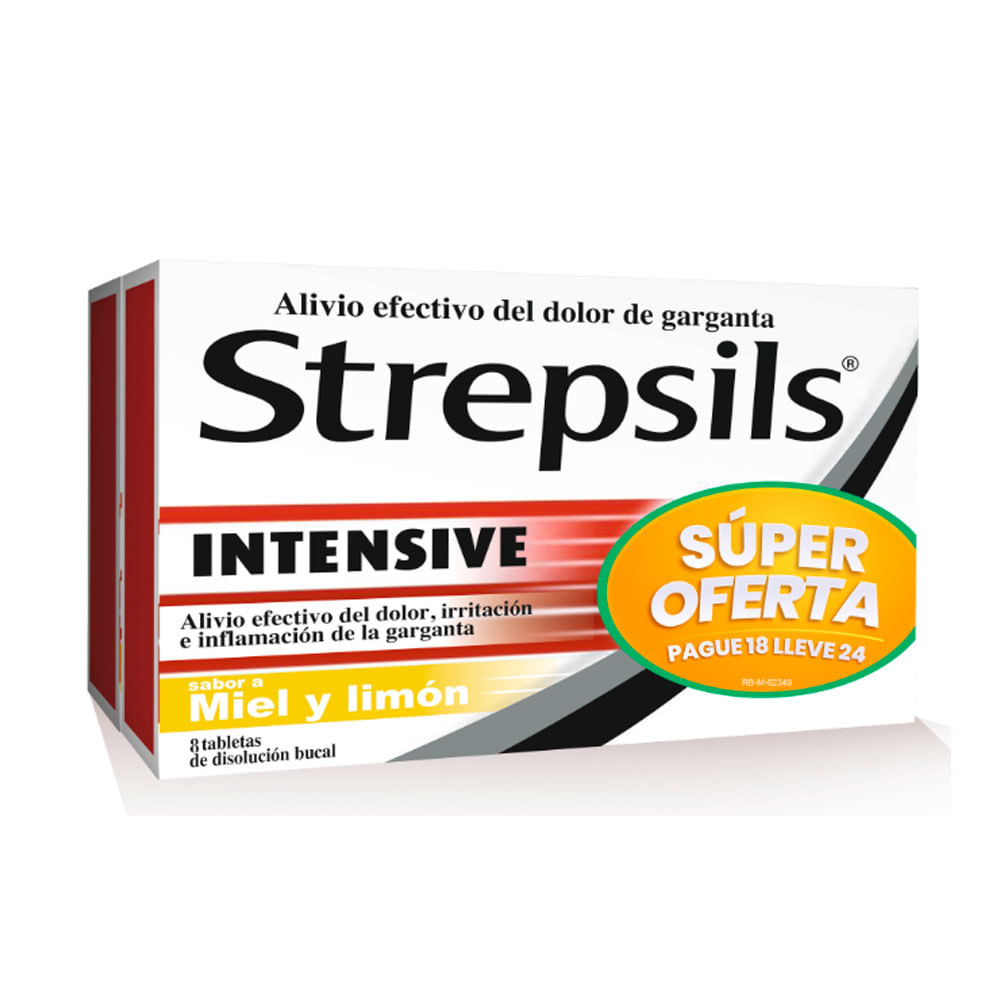 PACK STREPSILS TABLETAS MIEL Y LIMON CAJA X 24 UNDS