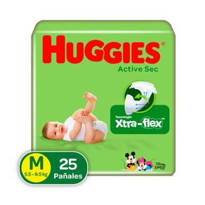 PAÑALES HUGGIES ACTIVE SEC ETAPA 3 BOLSA X 25 UNDS