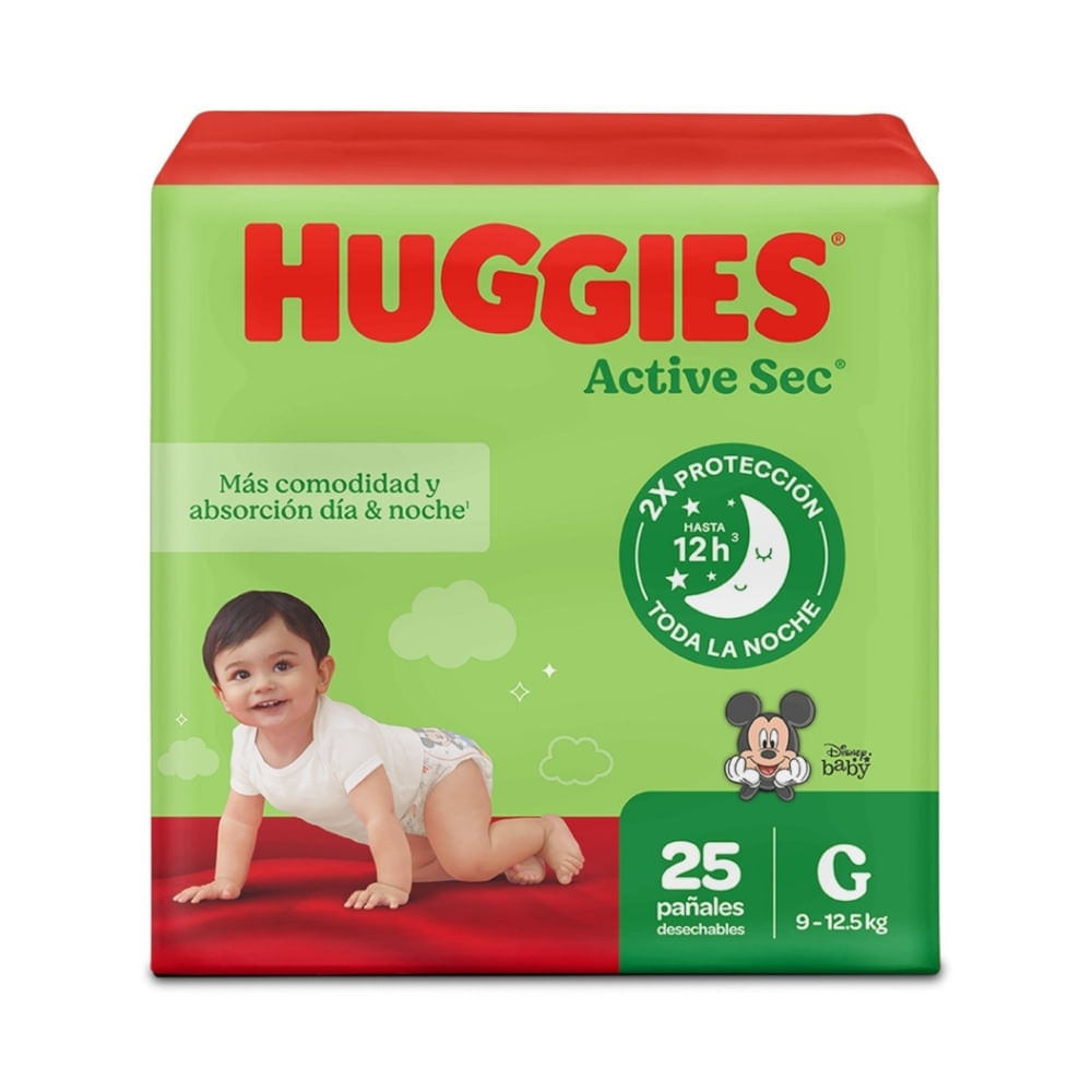 PAÑALES HUGGIES ACTIVE SEC ETAPA 3 BOLSA X 25 UNDS