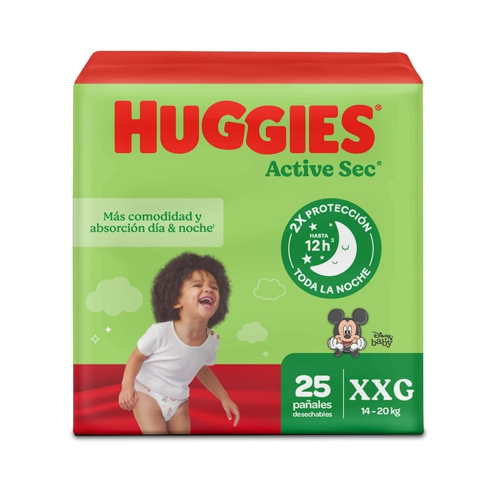 PAÑALES HUGGIES ACTIVE SEC ETAPA 5 BOLSA X 25 UNDS