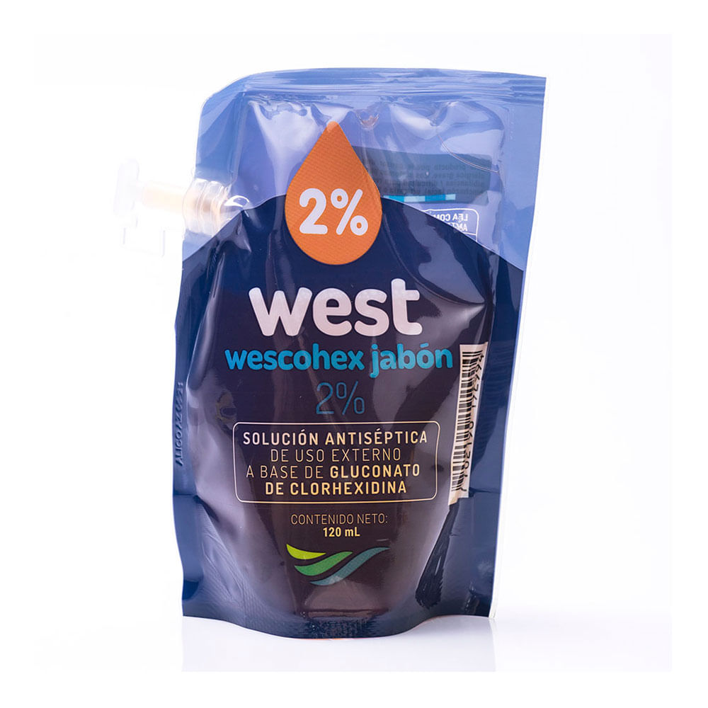 JABON ANTISEPTICO WEST CLORHEXIDINA 2 % 120 ML