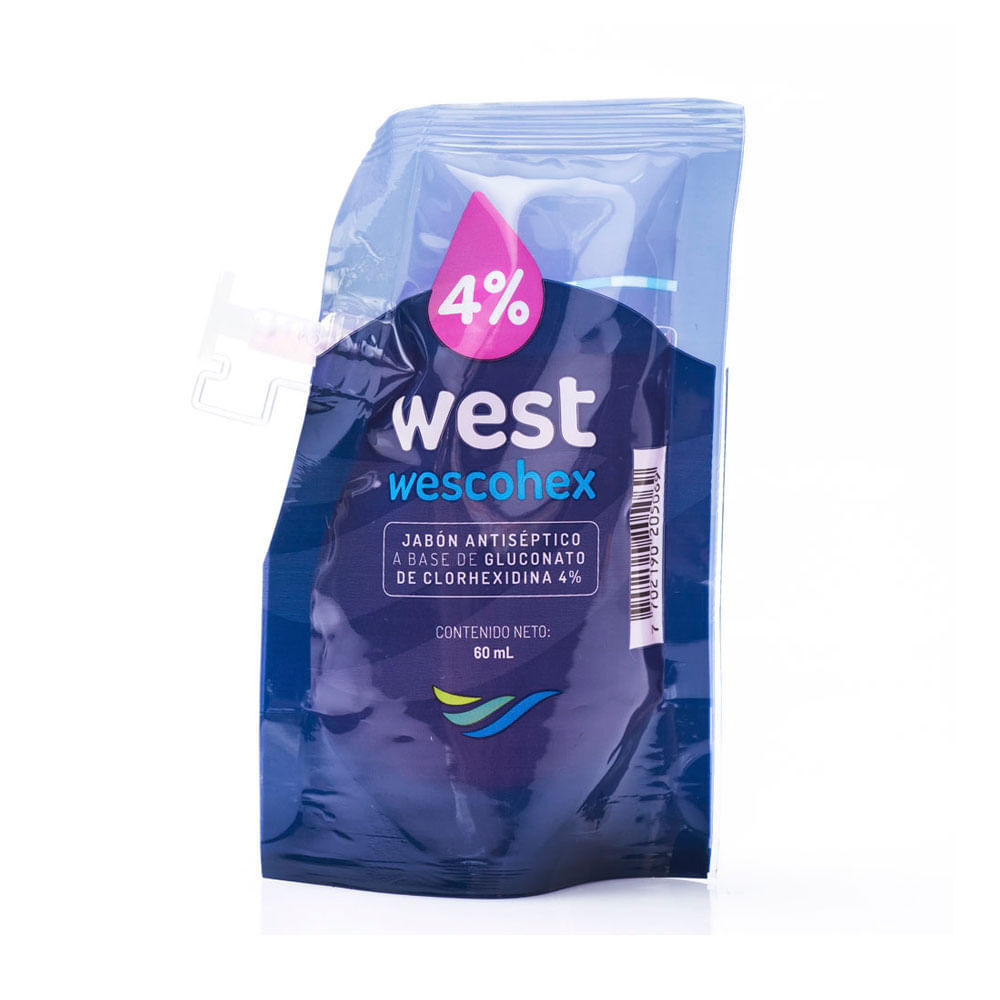 JABON ANTISEPTICO WEST CLORHEXIDINA 4% 60 ML