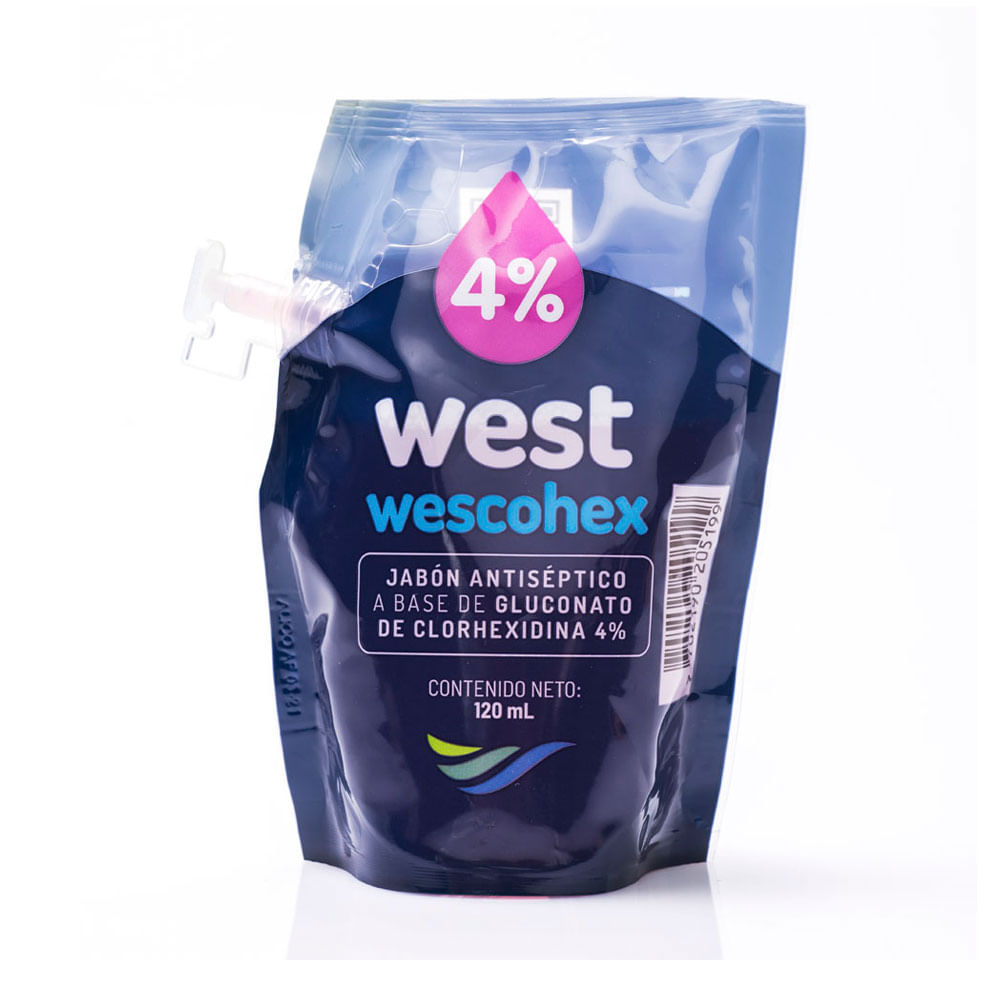 JABON ANTISEPTICO WEST CLORHEXIDINA 4% 120 ML
