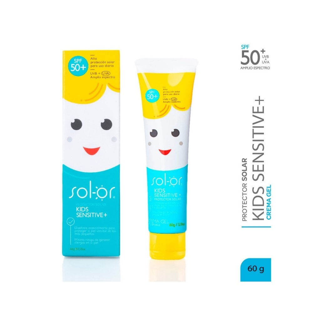 SOLOR KIDS SENSITIVE PROTECTOR SOLAR SPF 50 CAJA 60 G