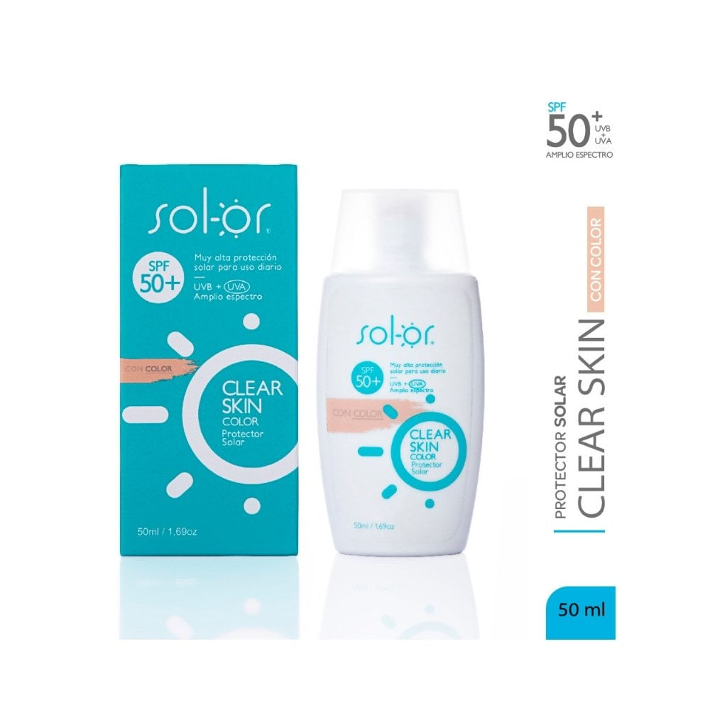SOLOR CLEAR SKIN COLOR PROTECTOR SOLAR SPF 50+ FRASCO 50 ML