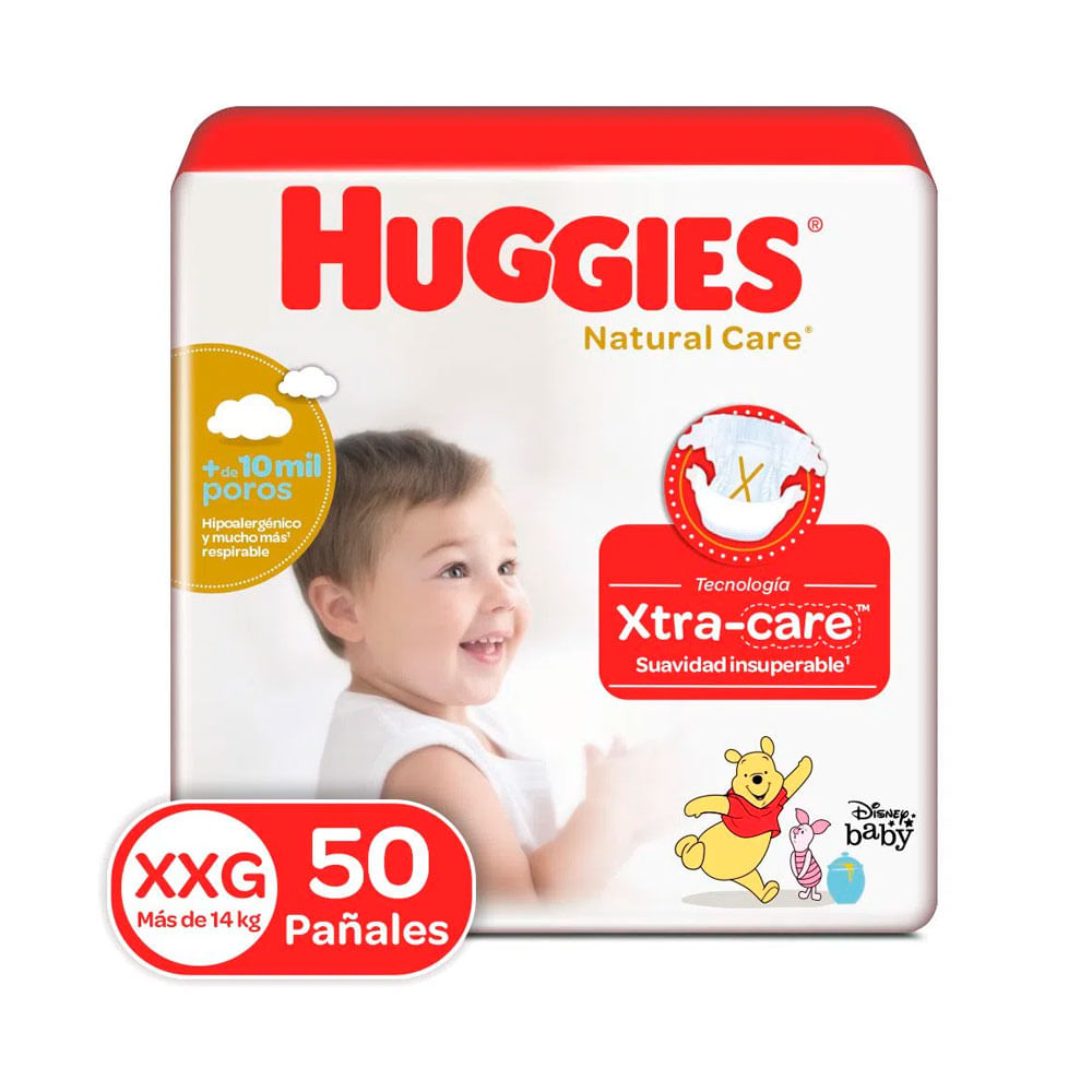 PAÑALES HUGGIES NATURAL CARE ETAPA 5 BOLSA X 50 UNDS