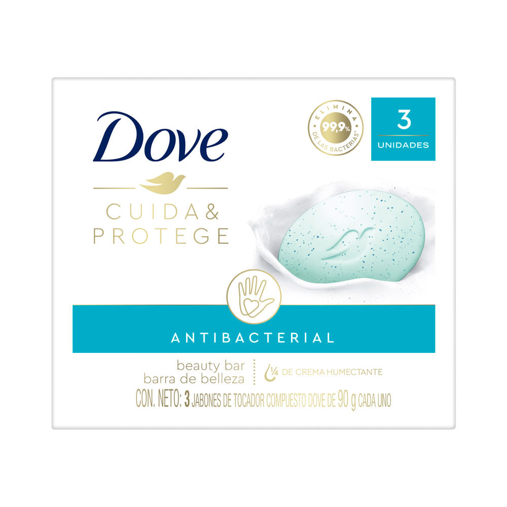 JABON DOVE CUIDA PROTEGE BARRA 3 X 90 G