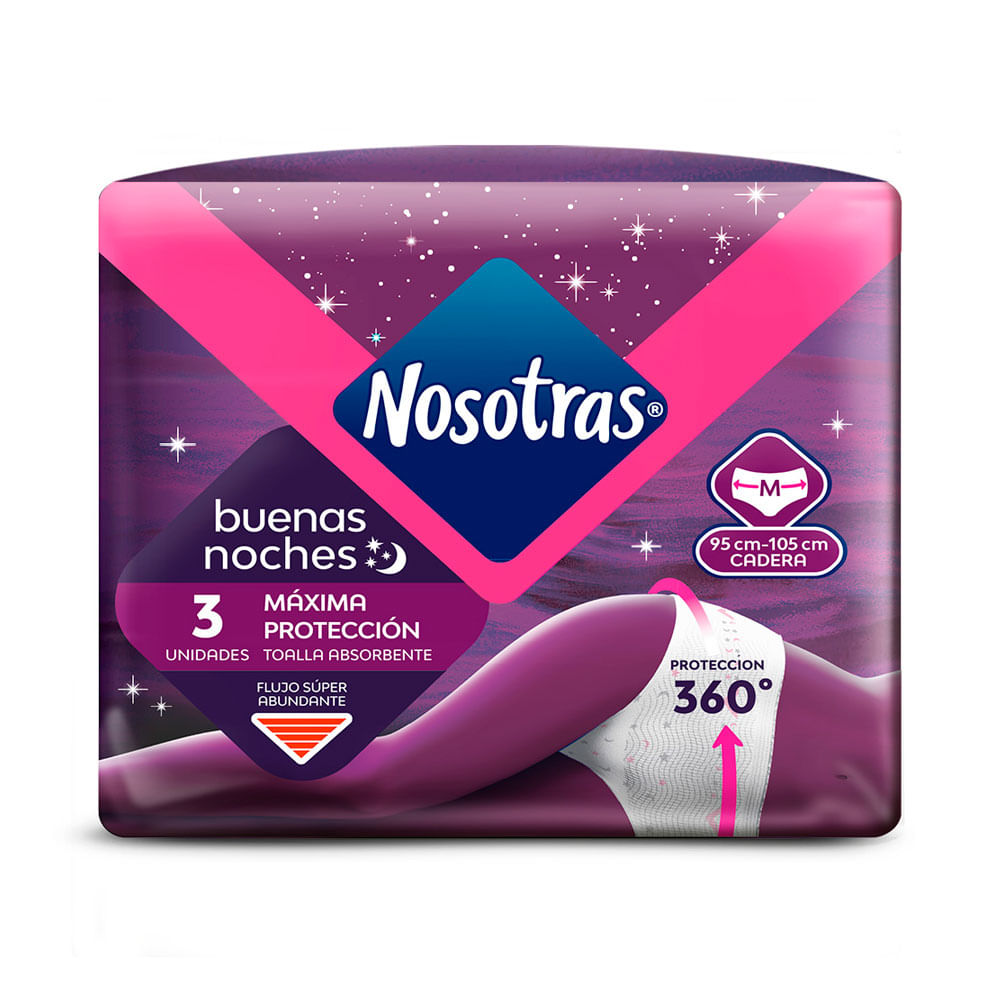 TOALLAS NOSOTRAS BUENAS NOCHES TLL M BOLSA X 3 UND