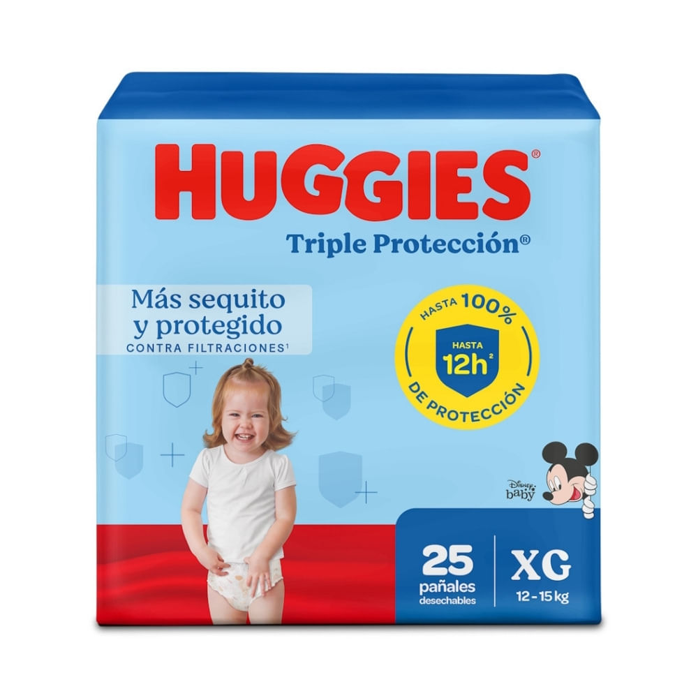 PAÑALES  HUGGIES TRIPLE PROTECCIÓN XG