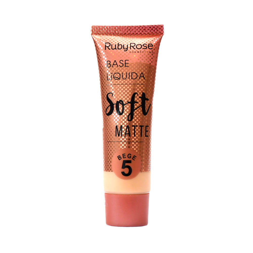 BASE LIQUIDA RUBY ROSE SOFT MATTE BEIGE #5 TUBO X 1 UND
