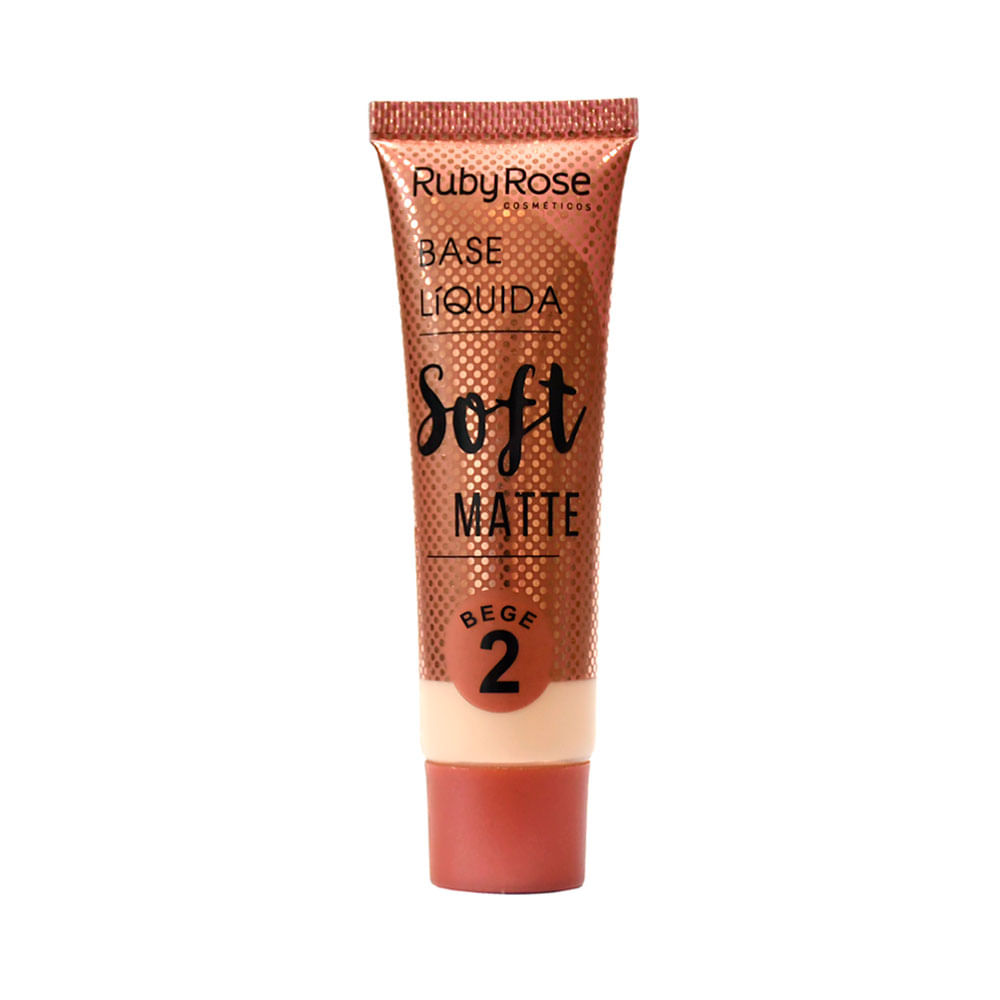 BASE LIQUIDA RUBY ROSE SOFT MATTE BEIGE #2 TUBO X 1 UND