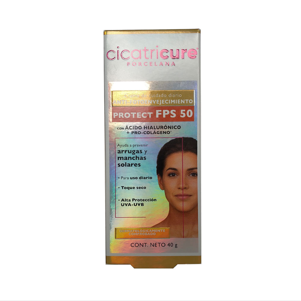 CICATRICURE ANTIEDAD PORCELANA CREMA FPS 50 TUBO 40 G
