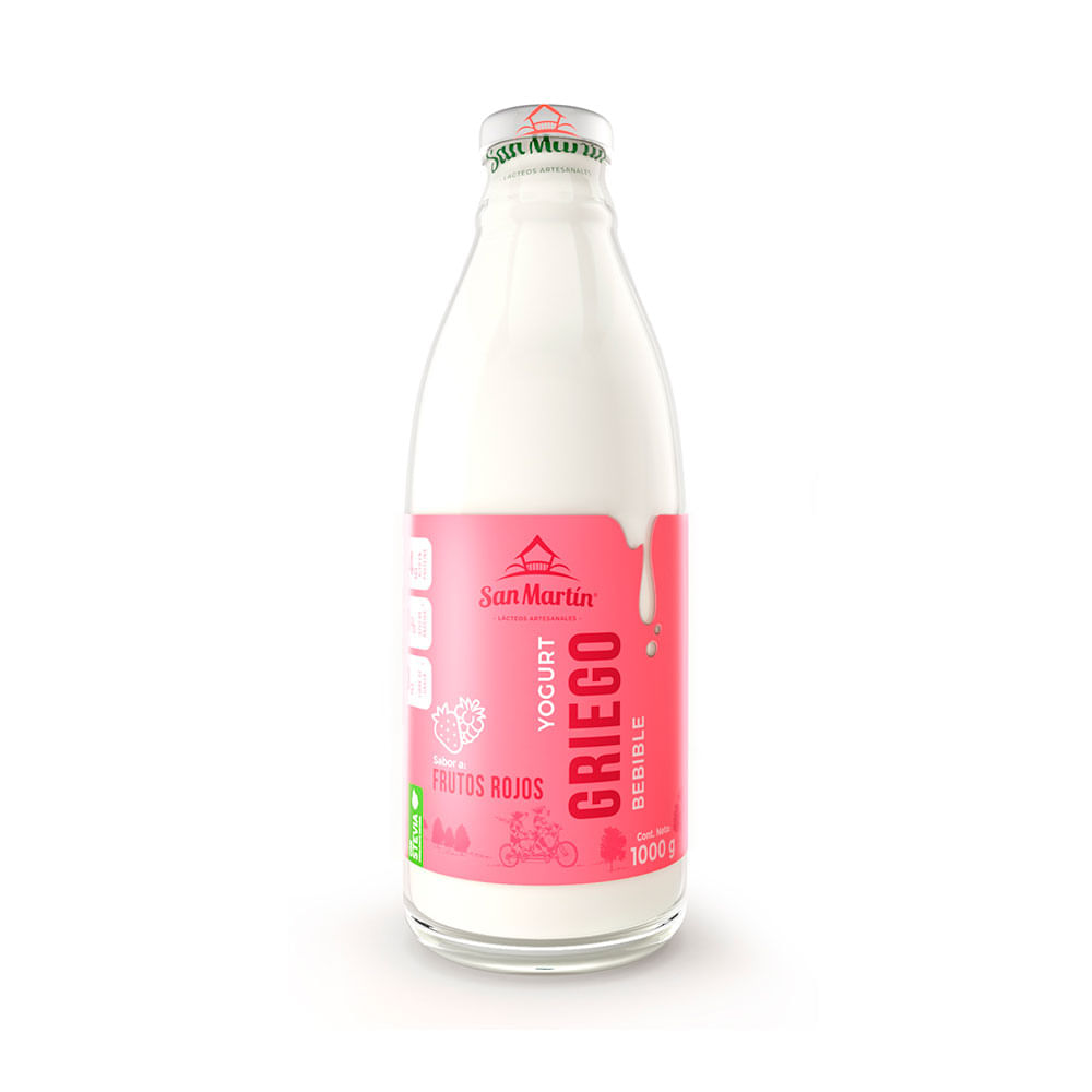 YOGURT GRIEGO BEBIBLE SAN MARTIN FRUTOS ROJOS FRASCO 1 LITRO