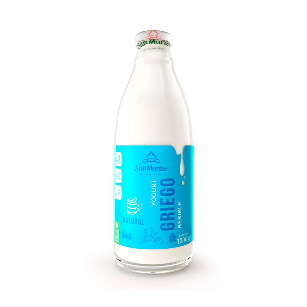YOGURT GRIEGO BEBIBLE SAN MARTIN NATURAL FRASCO 1 LITRO