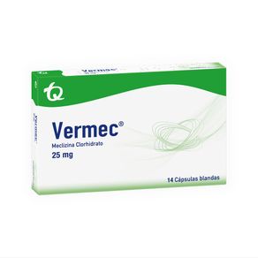 VERMEC CAPSULAS BLANDAS 25 MG CAJA X 14 UNDS