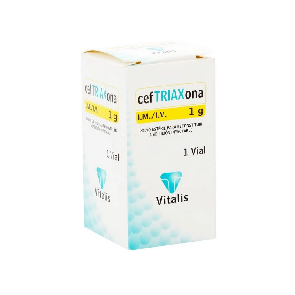 CEFTRIAXONA VITALIS POLVO PARA INYECTABLE 1 G CAJA X 1 UND