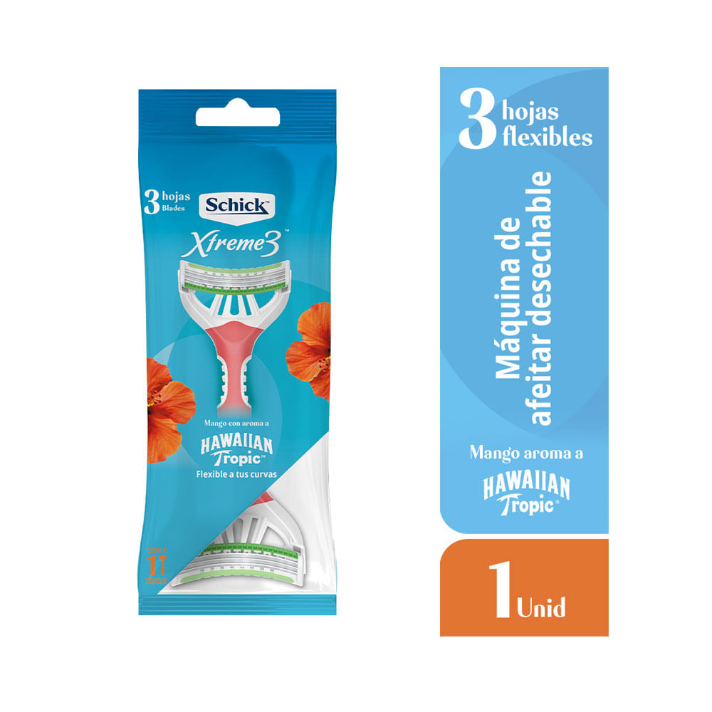 SCHICK XTREME3 HAWAIN TROPICAL MAQUINA DE AFEITAR POTE X 1 UND
