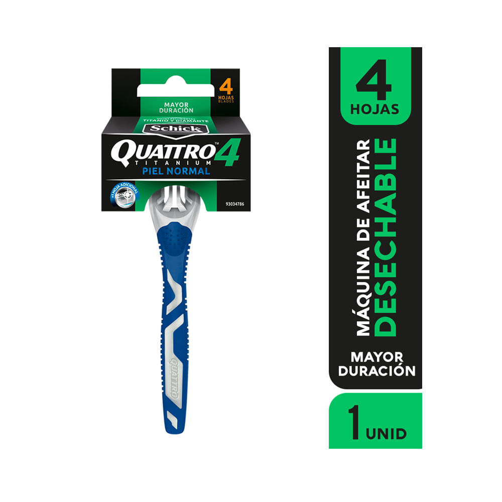 SCHICK QUATTRO (DESECHABLE) MAQUINA DE AFEITAR BOLSA X 1 UND