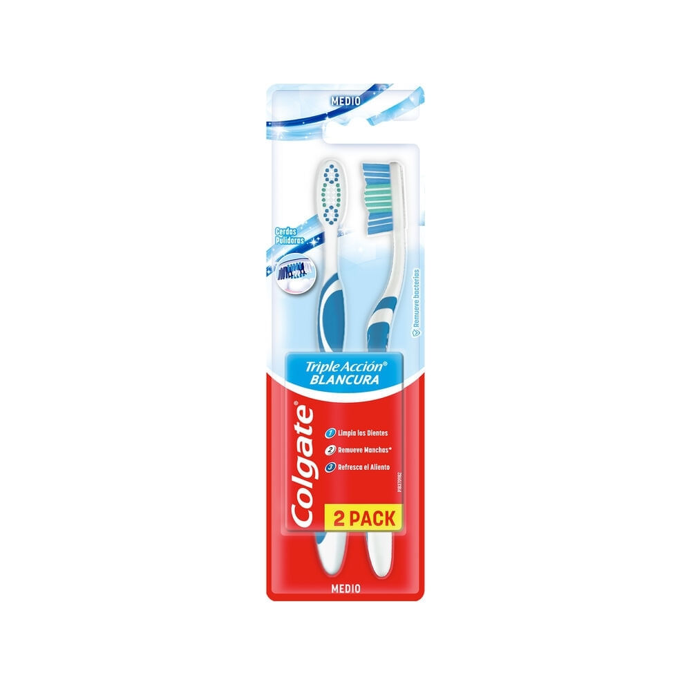 CEPILLO COLGATE TRIPLE ACCION BLANCURA X 2 UNDS