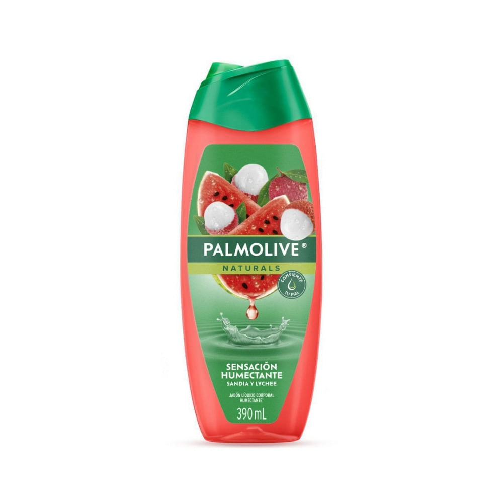 JABON LIQUIDO PALMOLIVE SANDIA Y LYCHEE FRASCO 390 ML