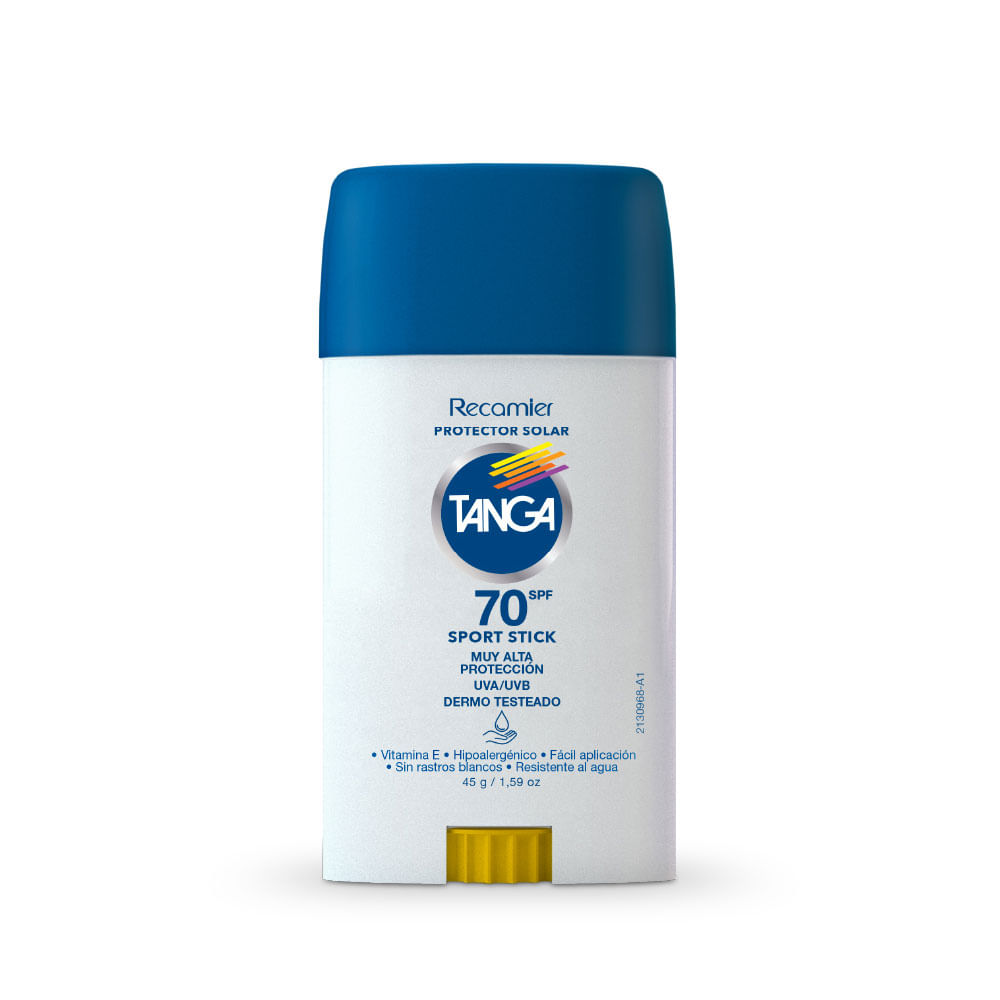 BLOQUEADOR TANGA FACIAL Y CORPORAL SPF 70 BARRA 45 G