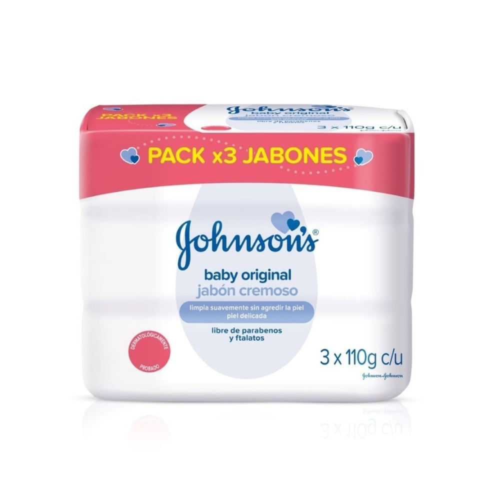 JABON JOHNSONS BABY ORIGINAL BARRA 3X110G