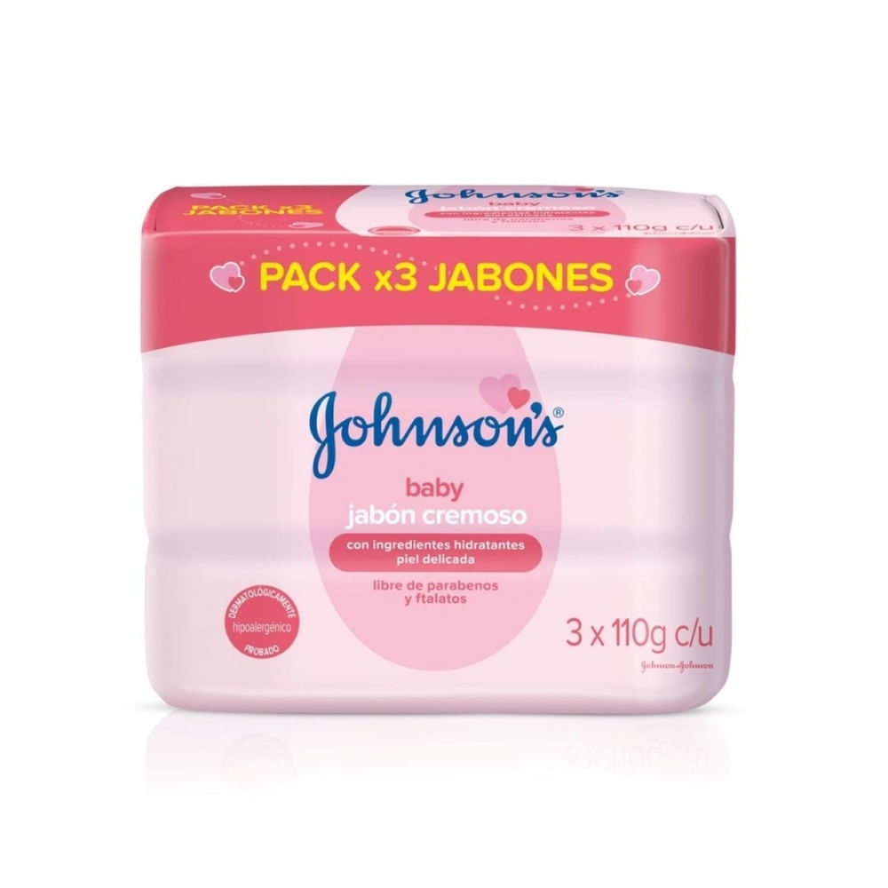 JABON JOHNSONS BABY HUMECTANTE BARRA 3 X 110GR