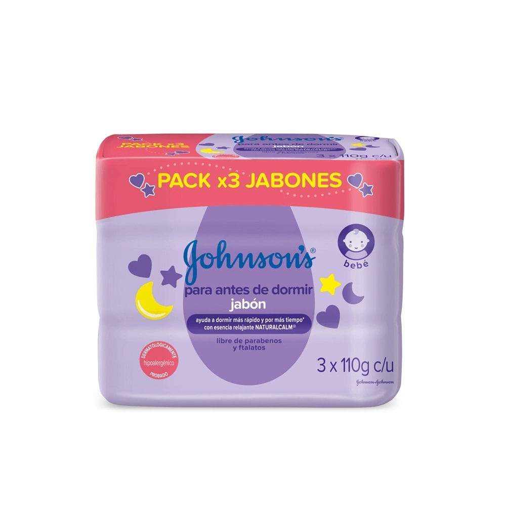 JABON JOHNSONS BABY ANTES DE DORMIR BOLSA 3 X 110GR