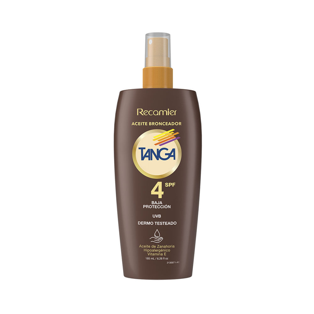 BRONCEADOR TANGA ACEITE SPF 4 FRASCO 185ML